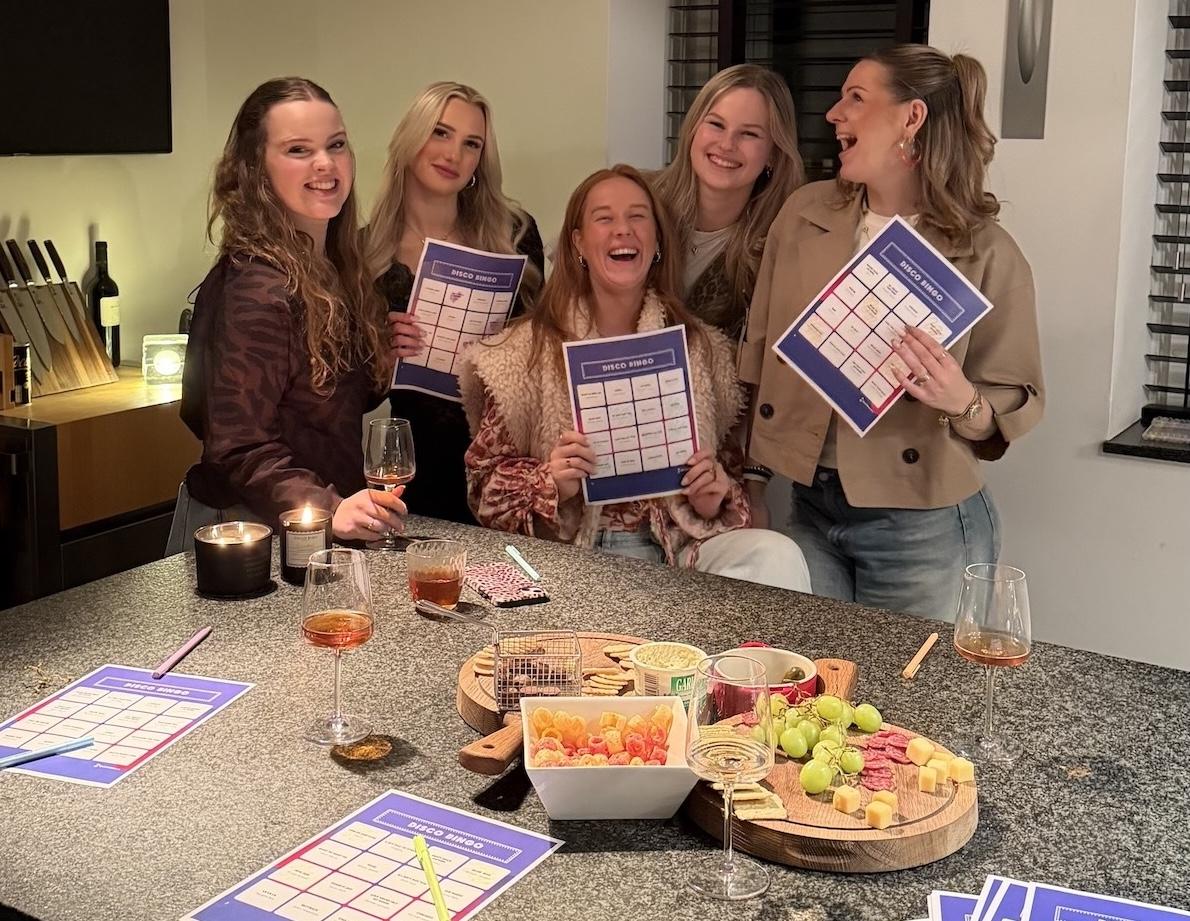 Friends playing Music Bingo together