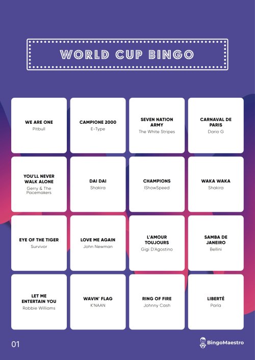 World Cup Bingo